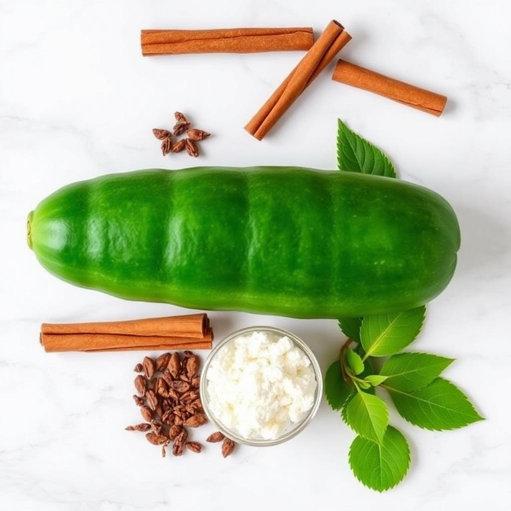 Natural ingredients used in GlycoBalance including bitter melon, cinnamon, and herbs